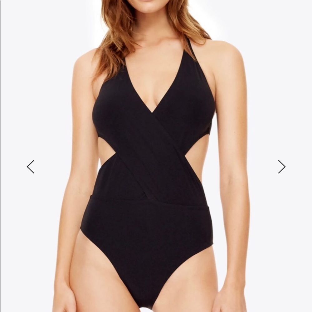Tory Burch Solid Wrap bathing suit